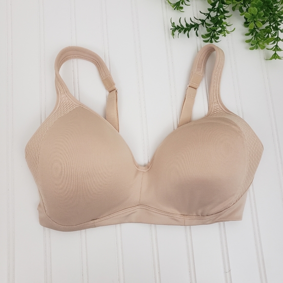 Bali Active Classic Coverage Bra Wire Free Nude Beige size 34D - Picture 2 of 8